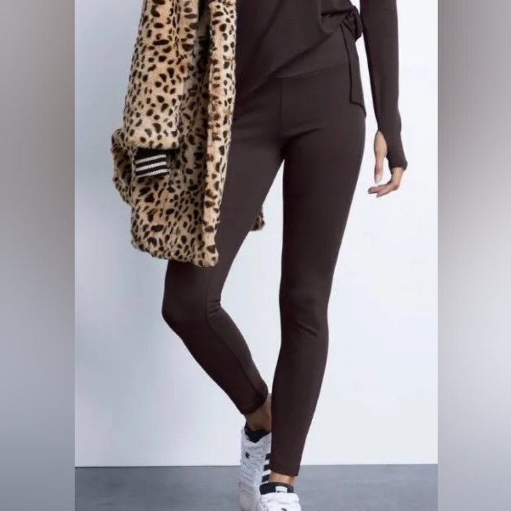 Cabi High Waist Legging Size Small #3745 Brown Ganache